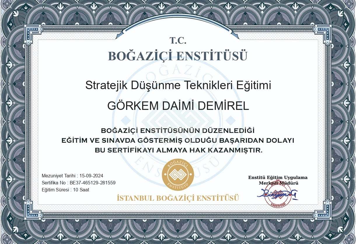 Dijital Çağda Stratejik Düşünme Teknikleri Eğitimi
