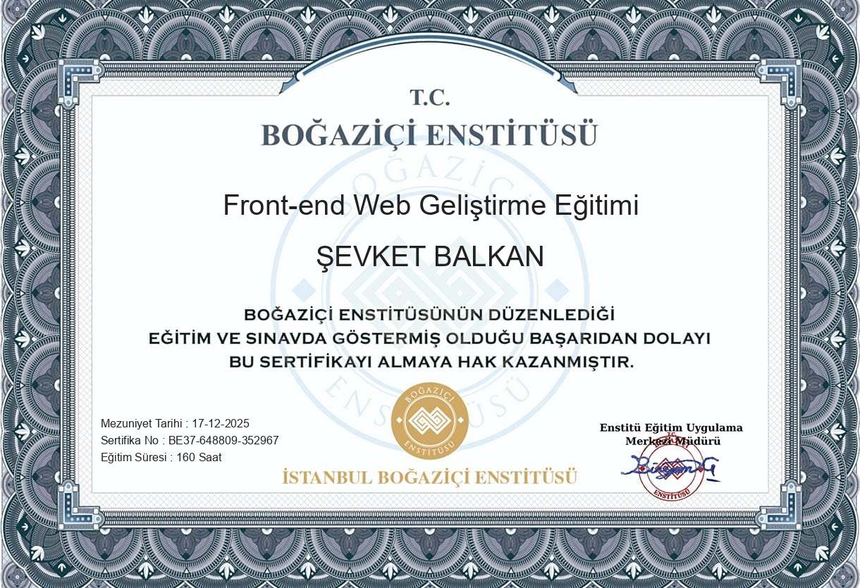 Front-End Web Geliştirme Eğitimi