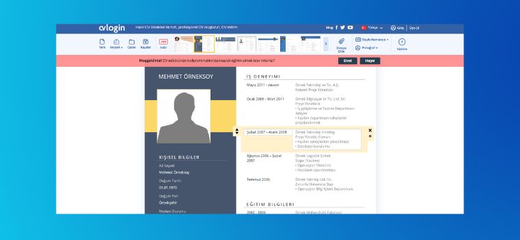 cvlogin en iyi cv öz geçmiş hazırlama siteleri