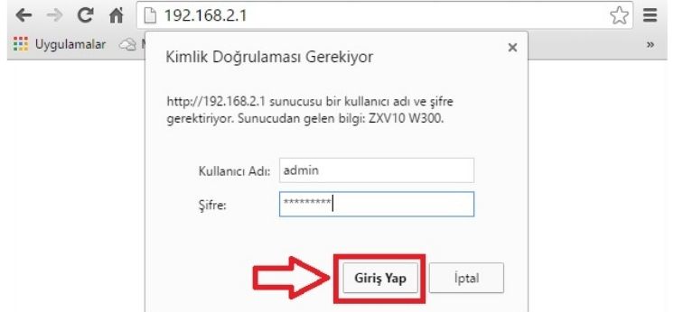 modem kurulumu internet servis sağlayıcısının bilgilerini girmek