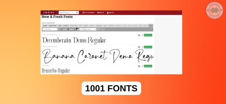 en iyi yazı tipi siteleri 1001 fonts