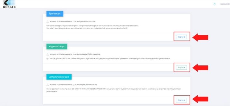 kosgeb işletme kayıt başvuru