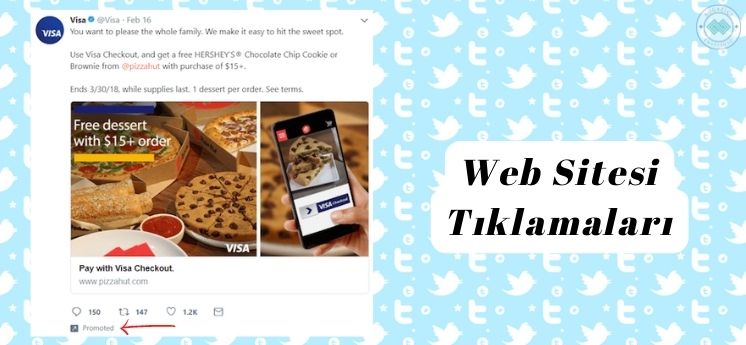 Twitter reklam modelleri web sitesi tıklamaları