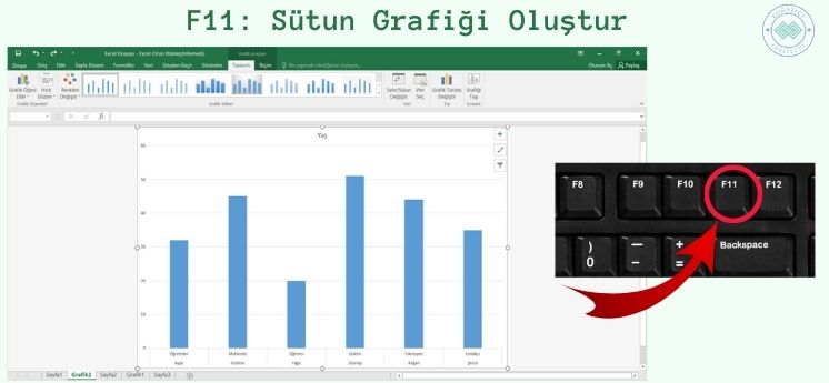 f11 tuşu sütun grafiği oluştur 