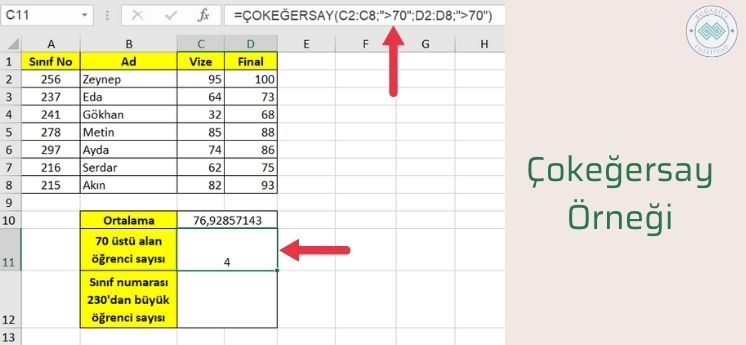 microsoft excel çokeğersay formülü