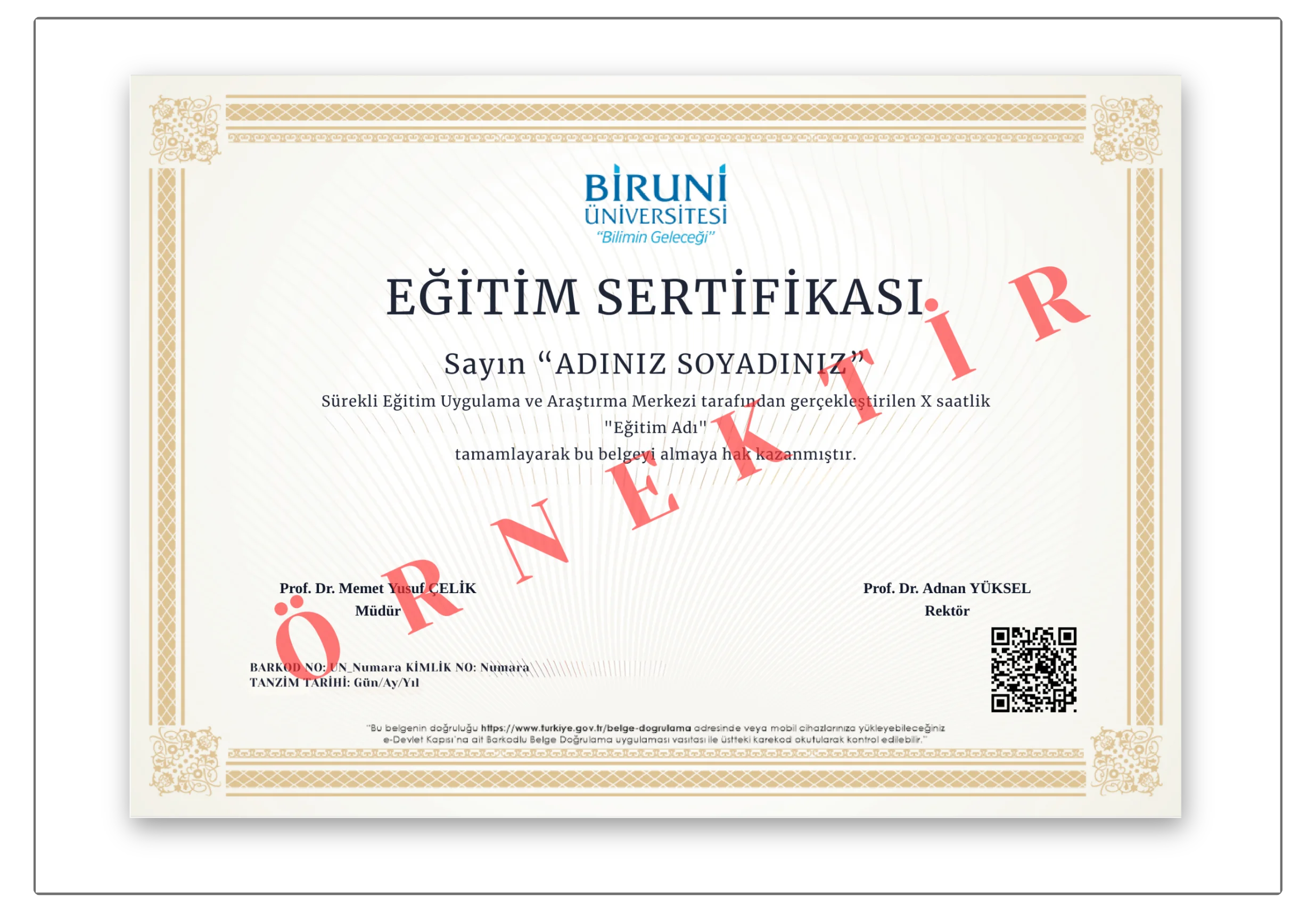 biruni üniversitesi onaylı sertifika boğaziçi enstitüsü boenstitü